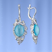 Russisches Silber Ohrhaenger mit Uleksyt 