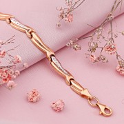 Goldarmband aus russischem Rotgold/Weissgold 585°