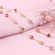 Goldcollier Gelbgold Russisches Gold 585 Zirkonia