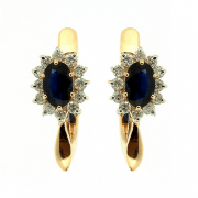 Goldohrringe mit Saphiren und Diamanten