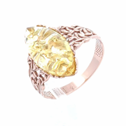 Vergoldeter Silberring mit Bernstein in Deutschland