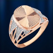 Herrenring aus Rot/Weissgold "Kaiser"