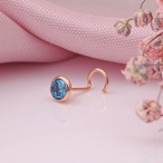 Nasenpiercing aus Rotgold 585 mit Zirkonia