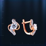 Серьги золотые Русское золото Swarovski