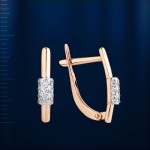 Серьги золотые. Фианиты 