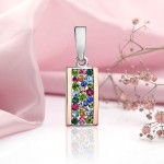 Серебряная подвеска. Кристалл Swarovski® и золото