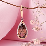 Серебряная подвеска с золотом Фианиты