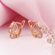 Rotgold 585 Kinderohrringe mit Zirkonia