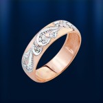 Goldring mit Brillanten. Bicolor