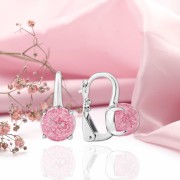 Cерьги из серебра 925º в Германии Розовый кварц