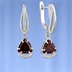 Серебряные серьги Симфония. Гранат