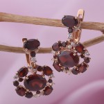 Серьги золотые с гранатом