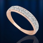 Goldring mit Brillanten. Bicolor