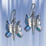 Ohrringe "Schmetterling" aus Silber mit Emaille