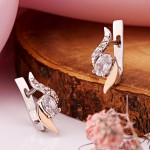 Серьги из серебра 925 пробы с золотом Фианиты