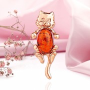 Vergoldeter Silberanhaenger "Kaetzchen"