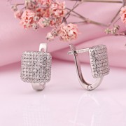 Silberohrringe "Glanz". Zirkonia