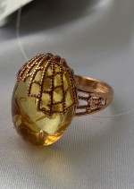 Серебряное позолоченное кольцо "Изящность"