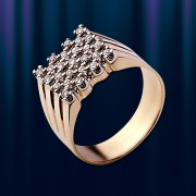Мужское кольцо печатка с бриллиантами. Русское золото