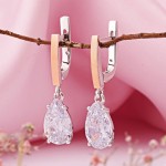 Серьги-подвески из серебра 925 пробы с золотом Фианиты