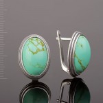 Russisches Silber Ohrringe mit Tuerkis