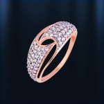 Золотое кольцо с фианитами. Русское золото