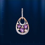  Russisches Goldschmuck mit Amethyst 