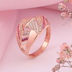 Русское золото 585 Красное золото кольцо фианит