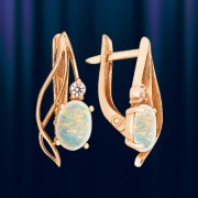 Ohrringe russische Gold mit Opal