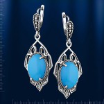 Russisches Silber Ohrhaenger mit Tuerkis