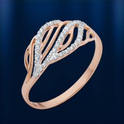 Золотое кольцо с фианитами. Русское золото