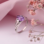 Silberring mit Amethyst "Kiparis"