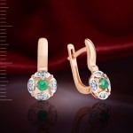 Ohrringe mit Diamanten, Smaragd Gold 585