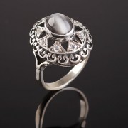 Russisches Silber Ring mit Uleksyt 