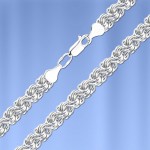 Серебряная цепочка плетение Роза