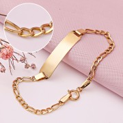 Kinderarmband mit Gravurplatte Gelbgold 585