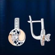 Ohrringe mit Fianiten Silber & Gold