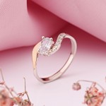 Купить серебряное кольцо с золотом в Германии Фианиты
