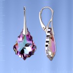 Ohrhaenger mit Swarovski®  Kristallen. Silber