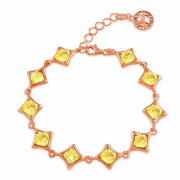 Vergoldetes Silberarmband "Sonnig". Bernstein