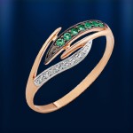  Goldring mit Brillanten & Smaragd