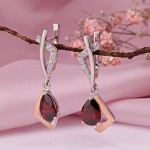 Silberohrhaenger mit Gold "Ueberraschung". Zirkonia