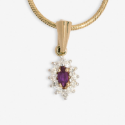 Goldanhänger mit Rubin und Diamanten