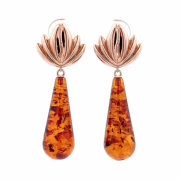 Vergoldete Silberohrhänger 925º mit Bernstein in Deutschland kaufen