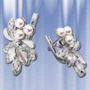 Russisches Silber Ohrringe mit Perlen