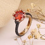 Серебряное кольцо с гранатом