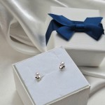 Серьги-пусеты из серебра 925 Гвоздики с жемчугом