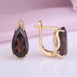 Серьги золотые. Раухтопаз & Желтое золото