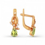 Russische Ohrringe Rotgold mit Chrysolith