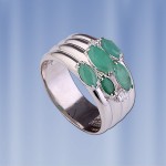  Silberring mit Smaragden. Silber